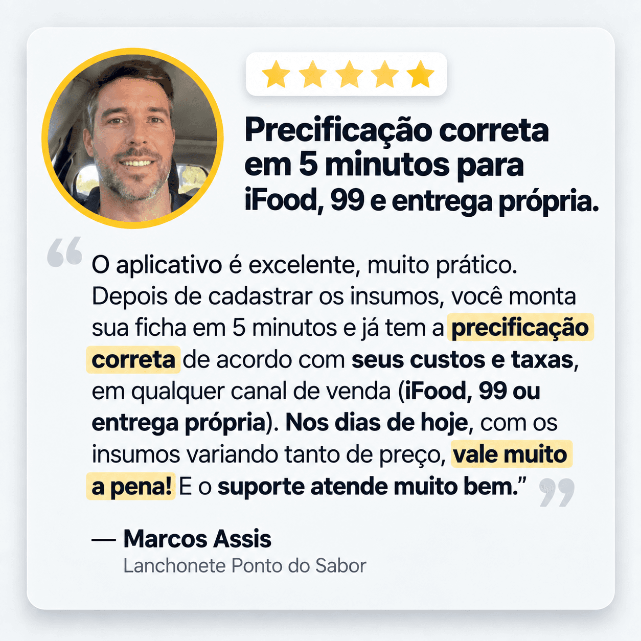 Depoimento completo de Marcos Assis sobre o Precifica Mix